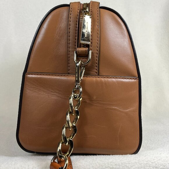 Michael Kors Gold and White leather satchel bag - Picture 3 of 12